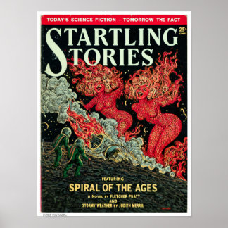 POSTER DECOR: CAPA DE REVISTA DE FICÇÃO CIENTÍFICA VINTAG
