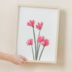 Poster Decor da Sala de Enfermeira de Flores de Água Rosa