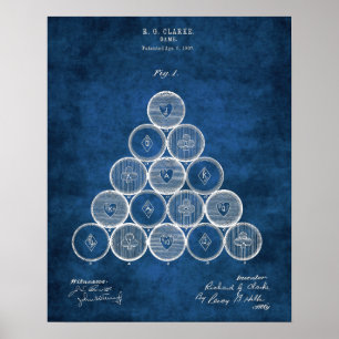 Poster Decor da Sala de Piscinas do Billiard Balls