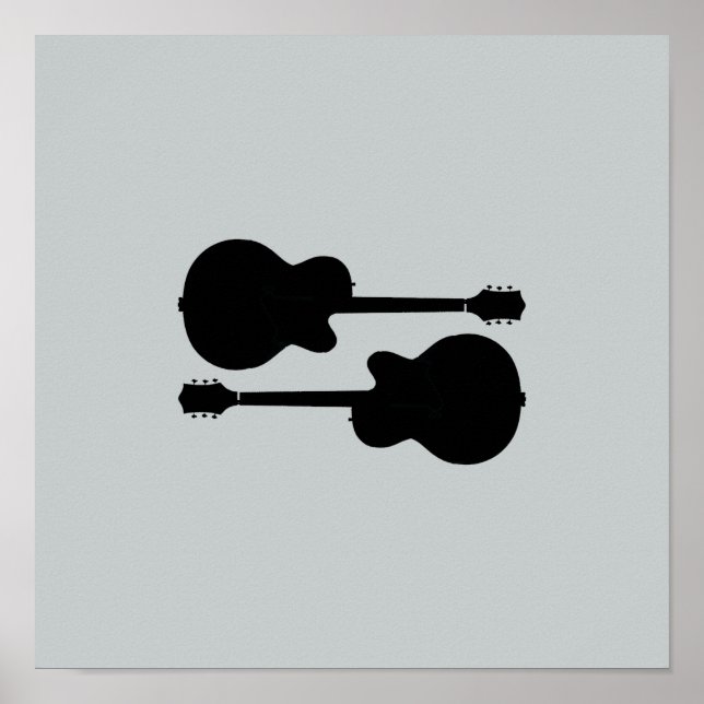 Póster decor de música guitarra negra (Frente)