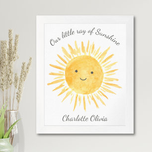 Poster Decor de Nursoros de Bebê Sun Boho Amarelo Persona