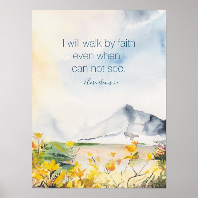 Poster Decor de Parede de Aquarela Inspiracional e Espiri (Frente)