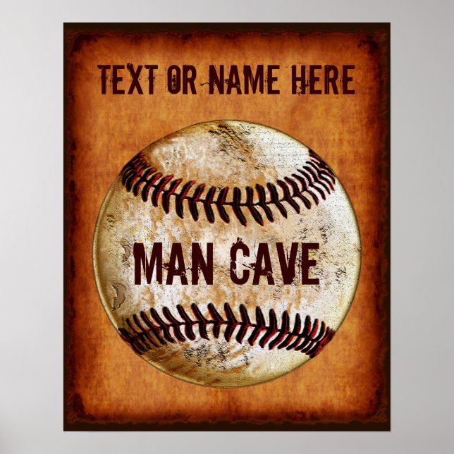 Póster Decor de Parede de Caverna de Baseball Vintage PER (Frente)
