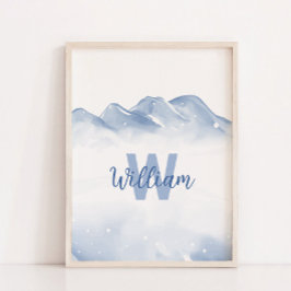 Poster Decor de Parede do Nurserário do Monograma Inicial