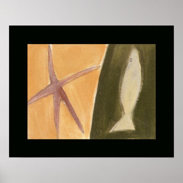 Poster decor de pintura de peixes (Frente)