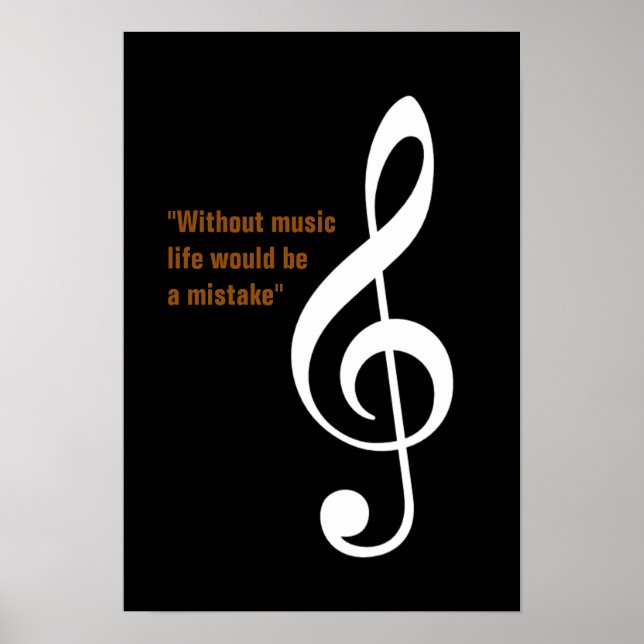 Poster decor de triplo de notas musicais (Frente)