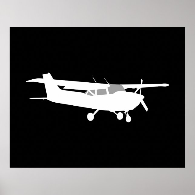 Póster Decor de Voo Clássico de Cessna Silhouette (Frente)
