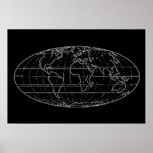 Póster decor do mapa mundial da planisfera