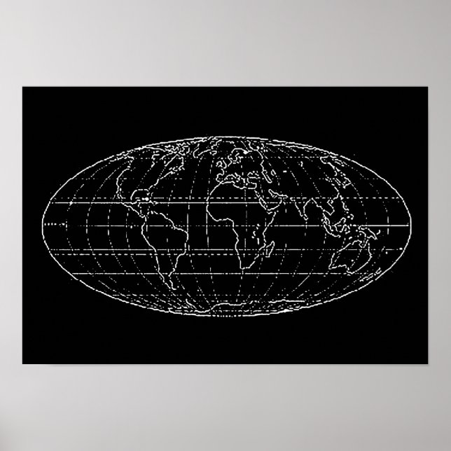 Póster decor do mapa mundial da planisfera (Frente)