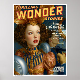 POSTER DECOR KITSCH: CAPA DE REVISTA PULP VINTAGE