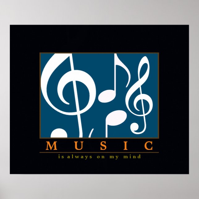 Poster decor musical, nota de clave tripla (Frente)