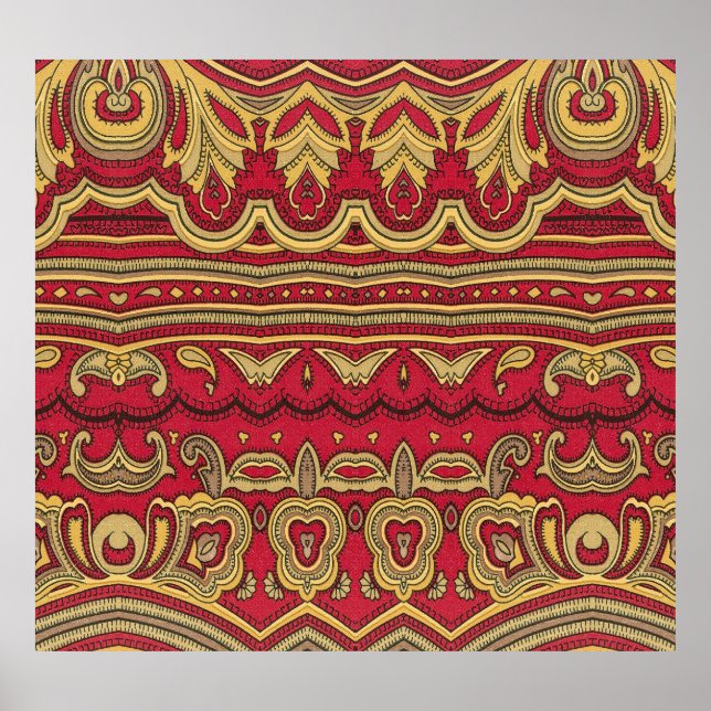 Poster Decor Oriental: Fechamento de Abstrato (Frente)