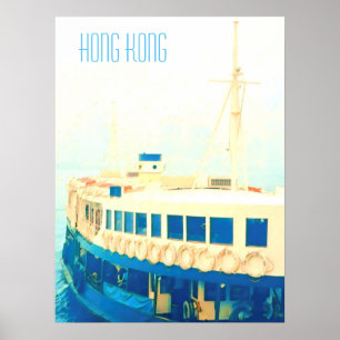 Poster Decor vintage de viagem do Star Ferry em Hong Kong