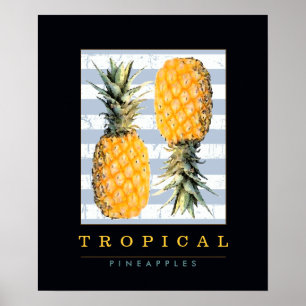 Póster decoração com frutas.ananás