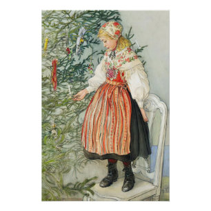 Póster Decoração da Árvore de Natal - Carl Larsson