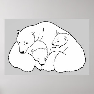 Póster Decoração da casa do urso polar & dos animais