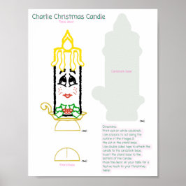 Poster Decoração da mesa da vela de Natal Charlie