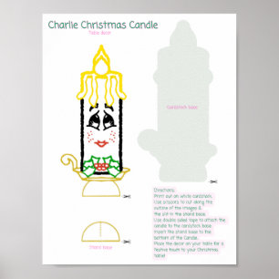 Poster Decoração da mesa da vela de Natal Charlie