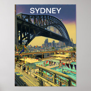 Poster Decoração da parede do viagem da ponte de porto