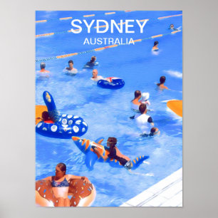 Poster Decoração da piscina de natação em Sydney Summer v