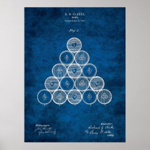 Poster Decoração da Sala de Piscinas Billiard Patch Art n