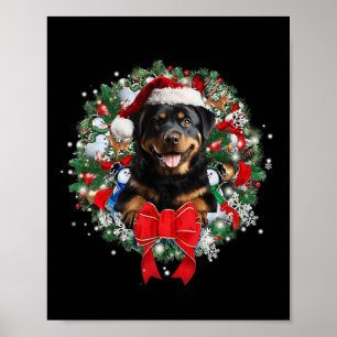 Poster Decoração da Terra do Natal do Rottweiler Xmas Paj