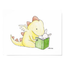 Decoração de Arte para Berçário Dragão & Coelho Le