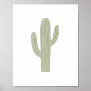Poster Decoração de berçário Boho Saguaro Cactus