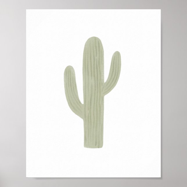 Poster Decoração de berçário de cacto Saguaro Boho (Frente)