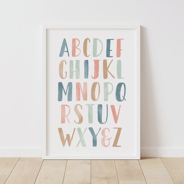 Poster Decoração de Berçário de Menina com Alfabeto Paste (Criador carregado)