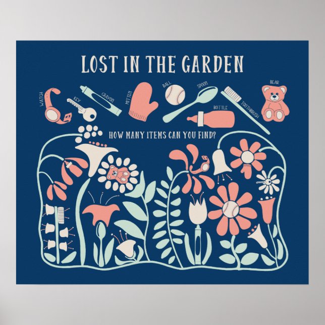 Poster Decoração de Berçário de Procurar Figuras Escondid (Frente)