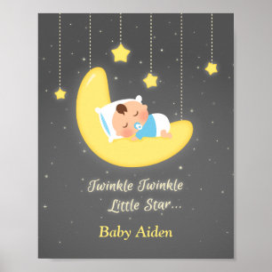 Póster Decoração de Berçário Estrela Brilhante Estrelinha