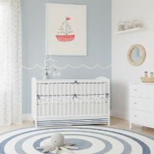 Decoração de berçário náutico em aquarela oceano v