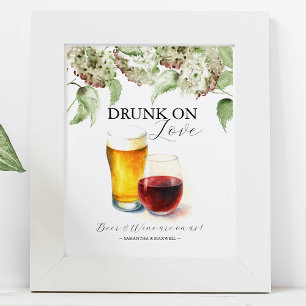 Poster Decoração de Casamento com Hortênsias Sinais de Ba