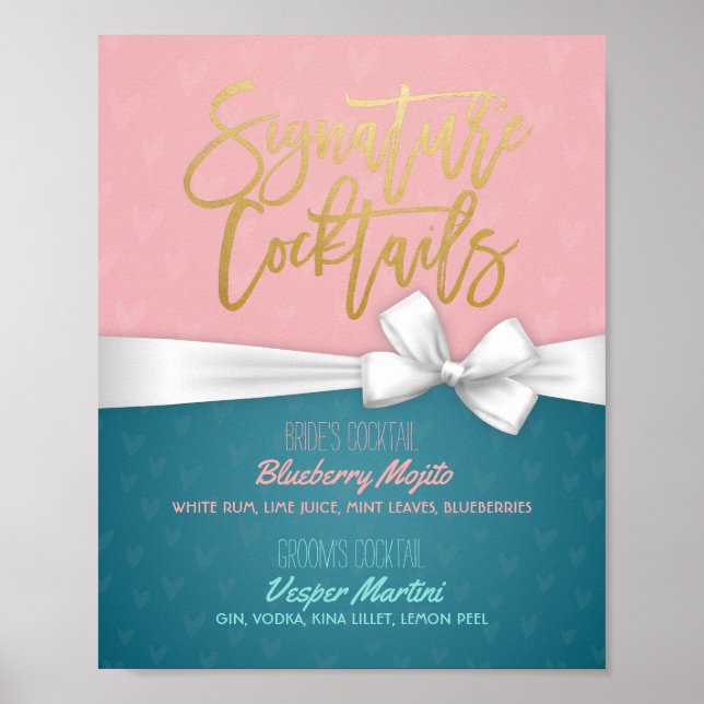 Poster Decoração de Casamento da Assinatura Chic Cocktail (Frente)