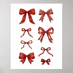 Poster Decoração de Cottagecore Vintage Coquette com Laço