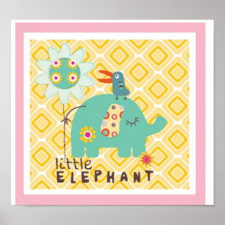 Póster decoração de elefante pequeno para parede