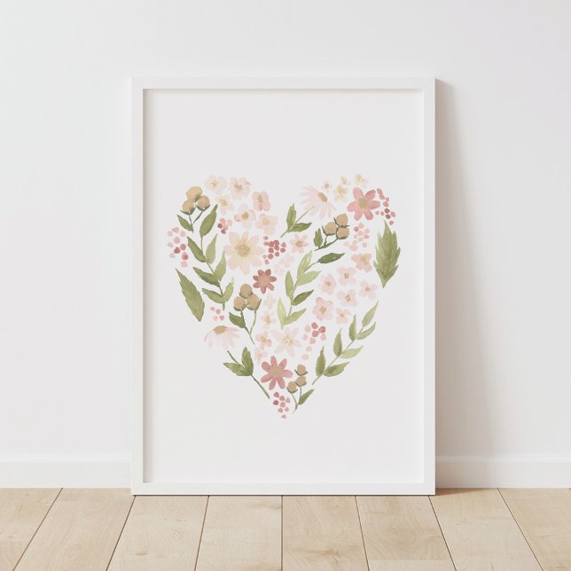 Poster Decoração de Enfermeira Nêutica Rosa Floral (Criador carregado)