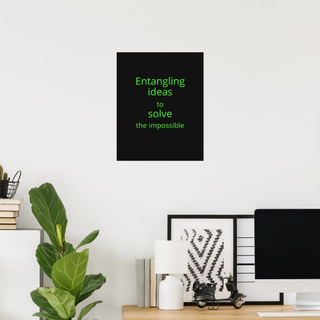 Poster Decoração de Engenheiro Quântico Open Sans Neon Ve (Escritório em casa)