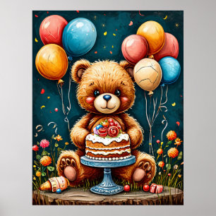 Poster Decoração de Festa de Aniversário de Crianças Cele