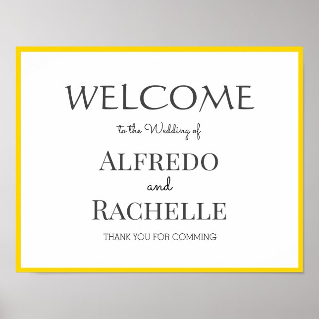 Poster Decoração de Festa de Casamento Minimalista Modern (Frente)