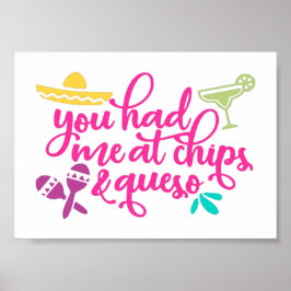 Poster Decoração de festa mexicana divertida com batatas 