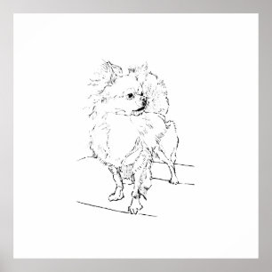 Poster Decoração de Ilustração de Cachorro – Chihuahua de