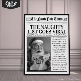 Poster Decoração de jornal de Natal personalizada, Natal 