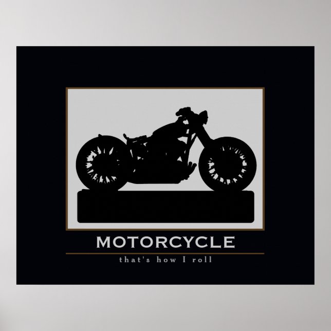 Póster Decoração de motocicleta preta (Frente)