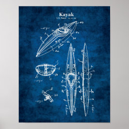 Poster Decoração de Muro de Kayak Blueprint Lakehouse