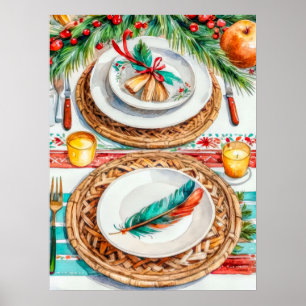 Poster Decoração de Natal inspirada em Boho elegante
