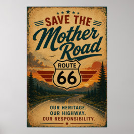 Poster Decoração de Preservação da Autoestrada Histórica 