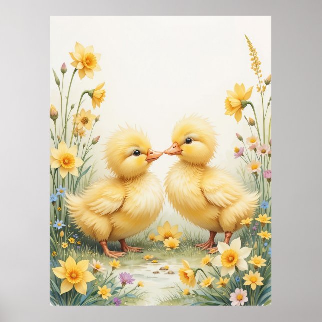 Poster Decoração de Primavera de Parede Adorável (Frente)