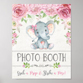 Poster Decoração de Prop Booth com Foto de Elefante de Ro
